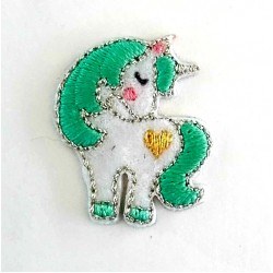Iron-on Embroidery Sticker - Green Water Unicorn